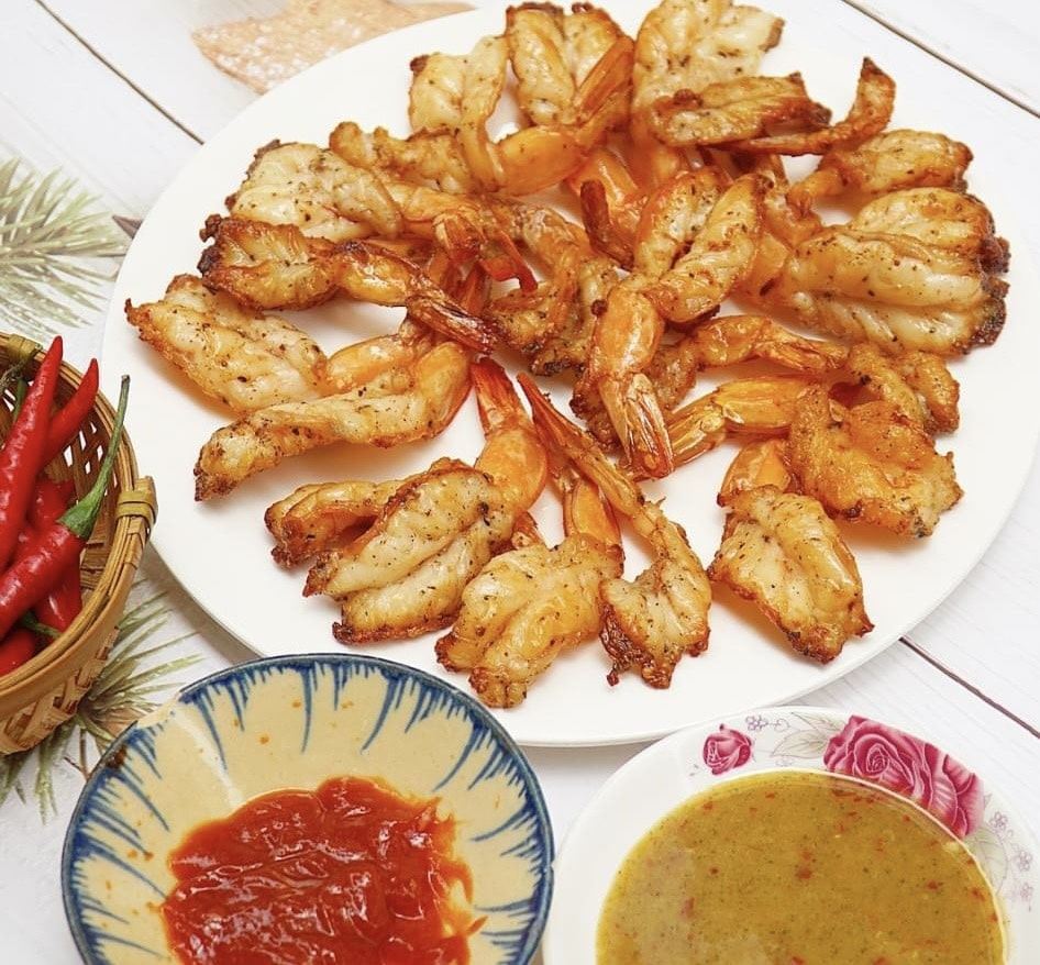 Tôm Xẻ 1 Nắng Vị Muối Ớt Khay 250gr